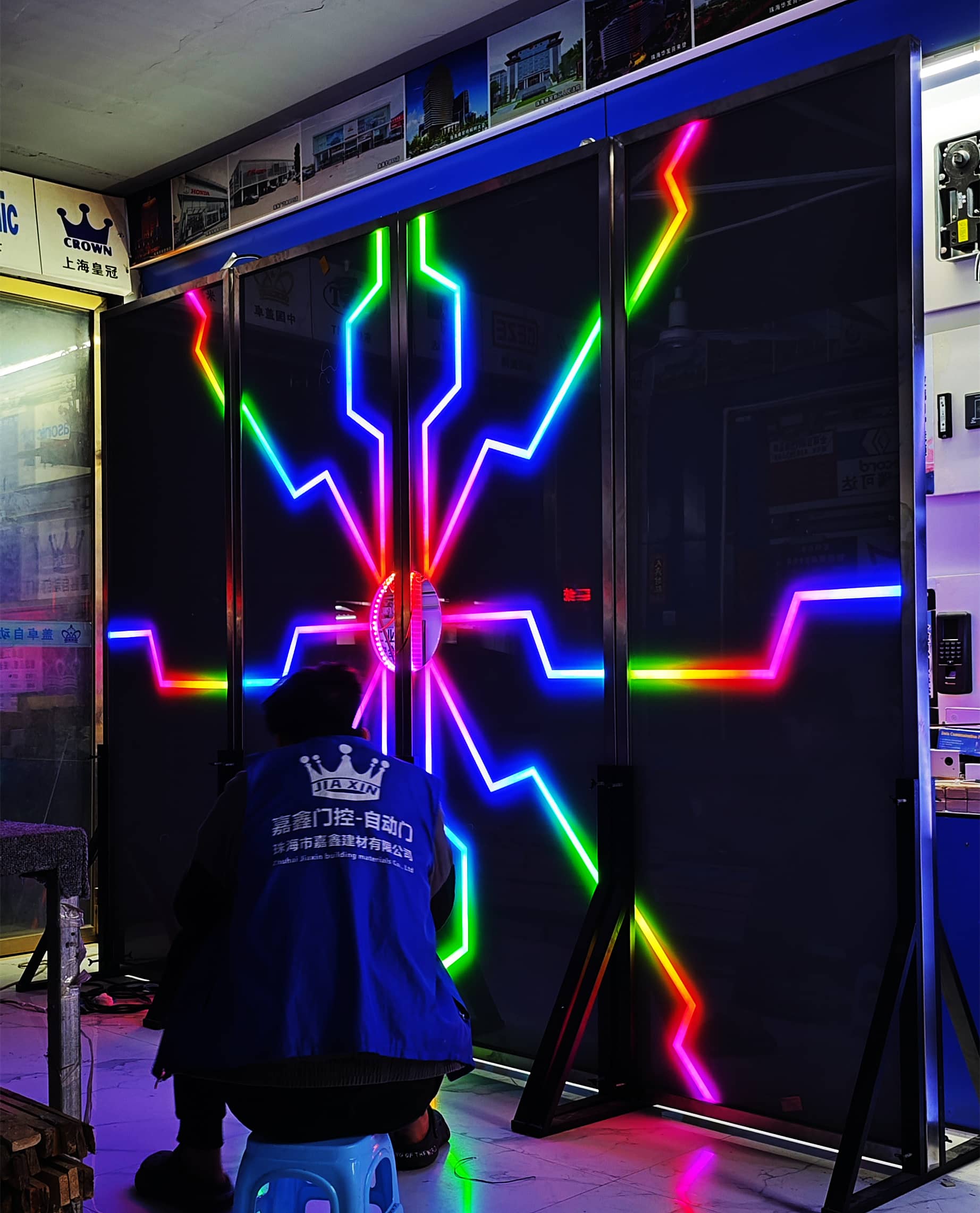 幻彩触摸科技门,宴会厅网红机关自动门