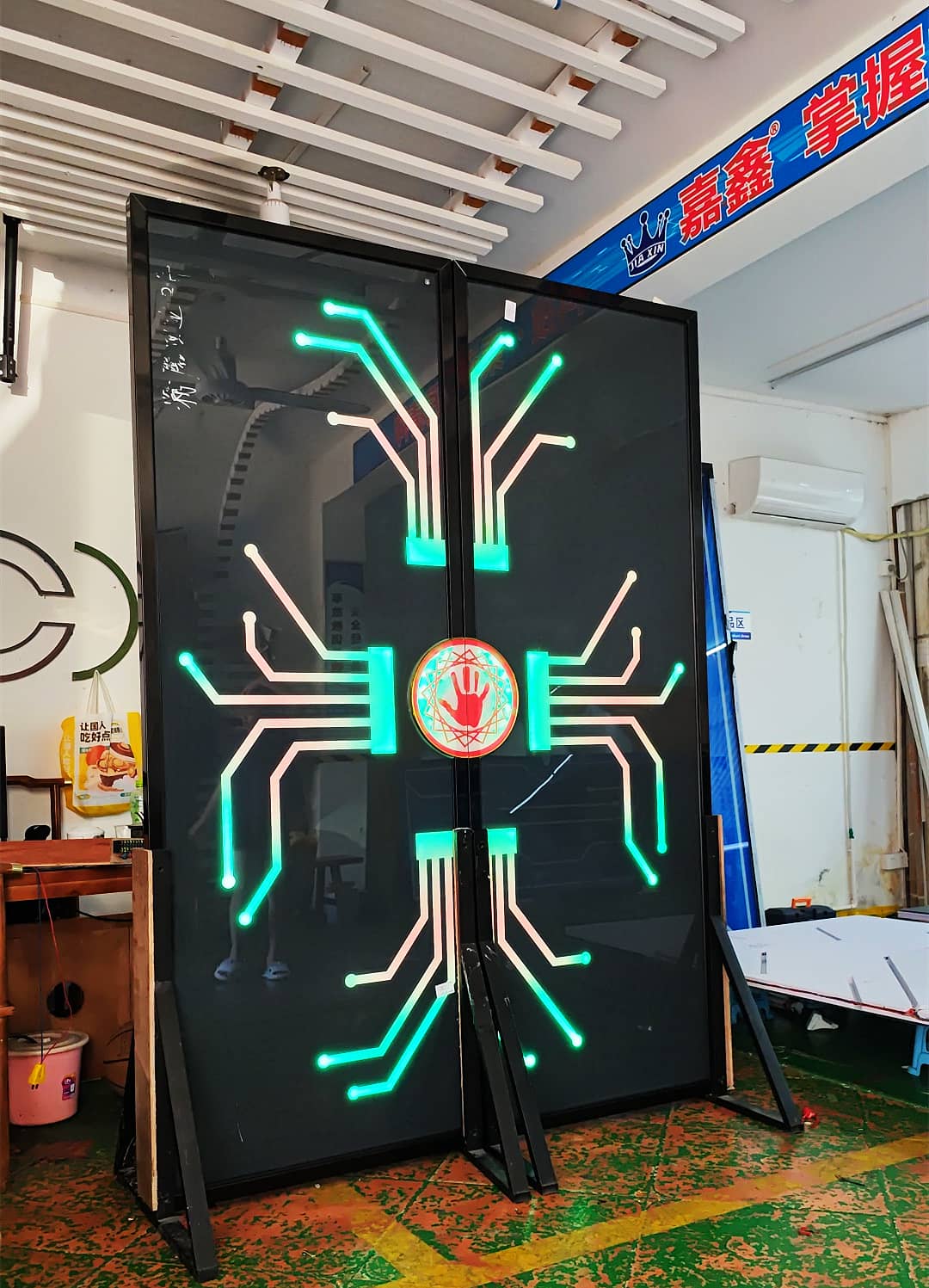 火锅店网红触控电动门