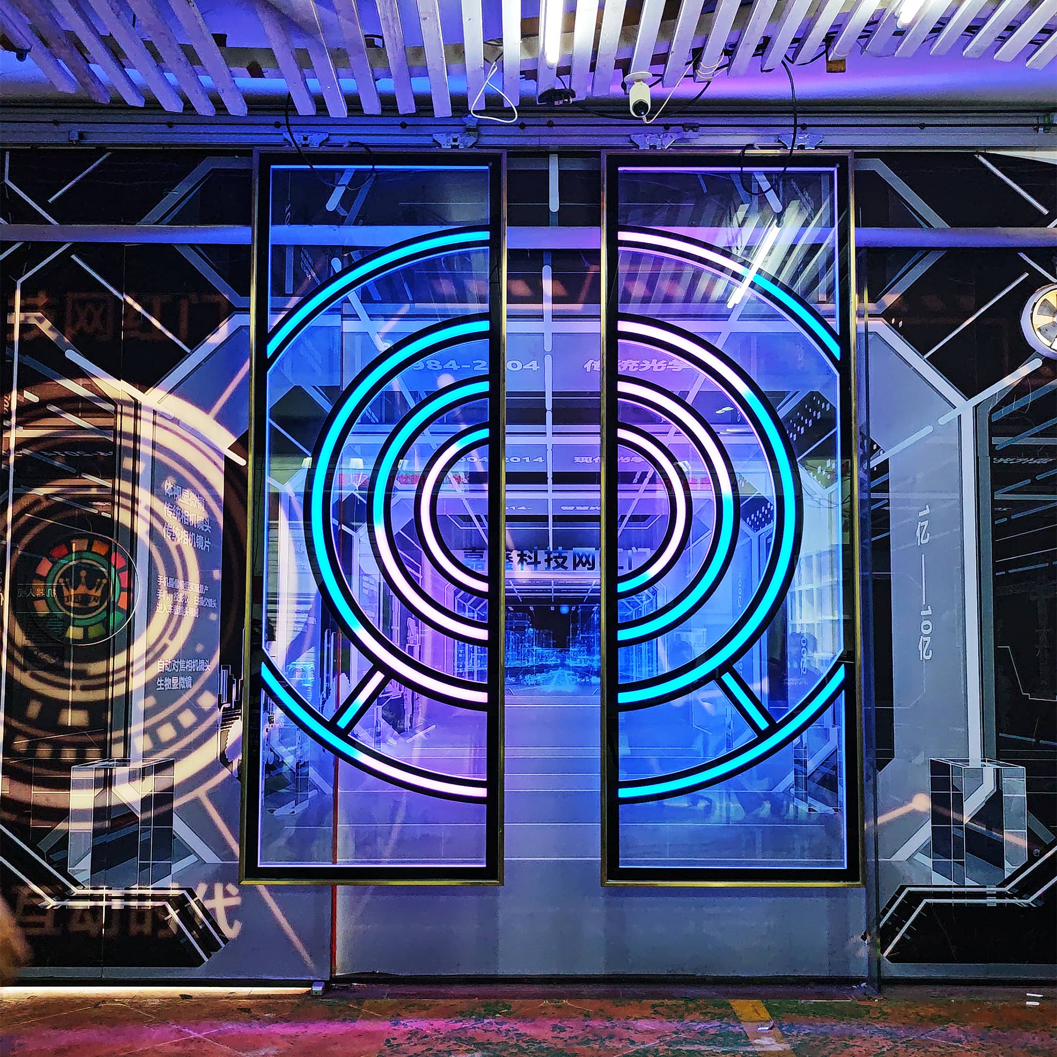 网红灯光门安装